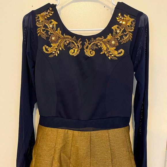 Designer Gown comes with net duppata (with designer tassel) & silk bottom. - Picture 1 of 8